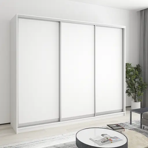 Шафа-купе тридверна MebelStar Комбо AL 3ДСП 250x60x210 см Аляска білий (MBS-3293)