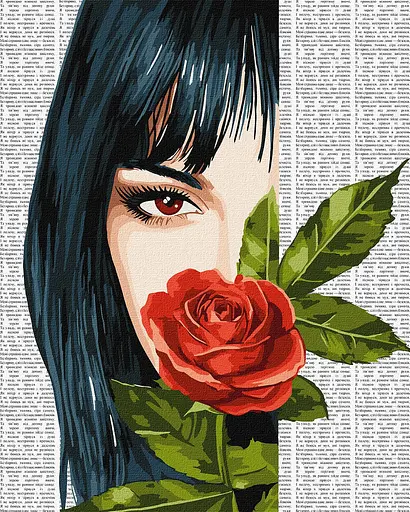 Набор для рисования по номерам "Барвиста поезія: Червона троянда" Ideyka 40х50 см КНО8610