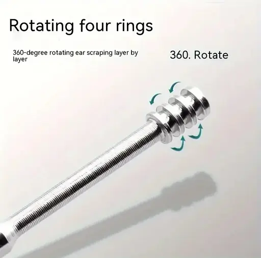 Набор для чистки ушей и удаления ушной серы из 6 инструментов черный - фото 8