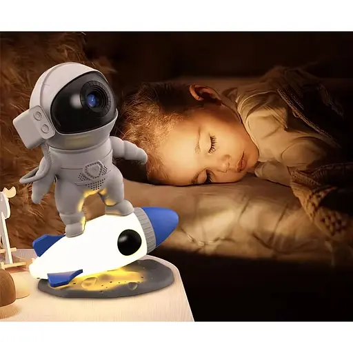 Проектор зоряного неба DKT Астронавт на ракеті (13 галактик) White [111480] - фото 7