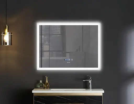 Дзеркало Mixxus Flat MR04-100x80 (LED Touch, годинник, антизапотівання, димер, регулювання яскравості) MI6927 - фото 3