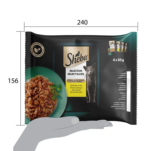 Корм для котів Sheba Select Slices з м'ясом птиці в соусі 4 шт. x 85 г - фото 7