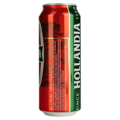 Пиво Hollandia Strong, светлое, фильтрованное, 7,5%, ж/б, 0,5 л - фото 3