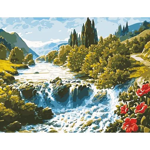Картина по номерам Чарівний водоспад ArtStory 50х65 см різнокольорова 000169362