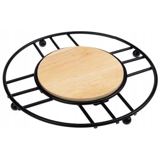 Підставка під гаряче Ringel Oder кругла чорна метал дерево (RG-9014)