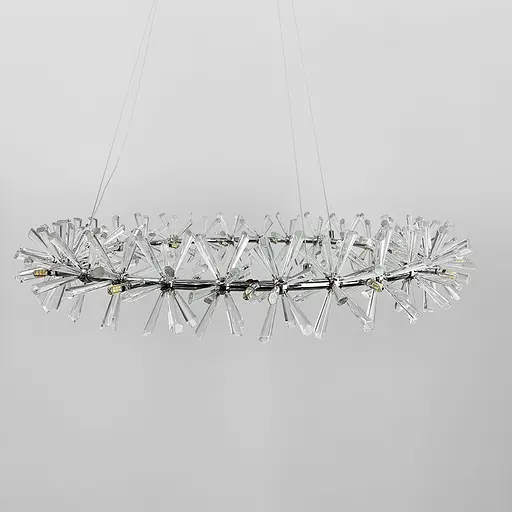 Підвісна срібна люстра ALMA з скляними палочками Ø 80 см | Арт. NO 4-800 CH | Line F - фото 1