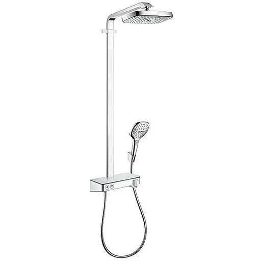 Душова система Hansgrohe Raindance Select E 300 2Jet з термостатом ShowerTablet White/Chrome 27126400, Хром - фото 1