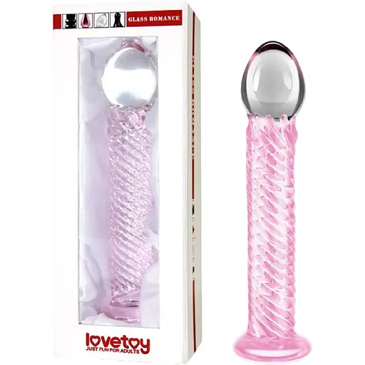 Фалоімітатор LoveToy Glass Romance 17 см рожевий