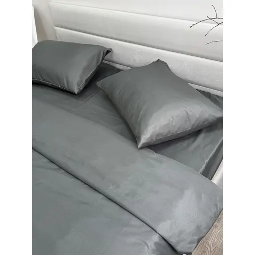 Комплект постільної білизни Ecotton Nid Grey євро полісатин сірий (25192) - фото 3