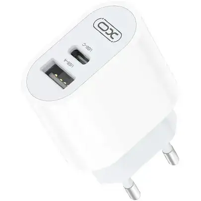 Сетевое зарядное устройство XO L97 A+C dual port Home charger with Type-c cable Белый - фото 1