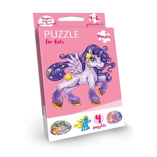 Детские развивающие пазлы Puzzle For Kids PFK-05-12, 2 картинки Единорожек