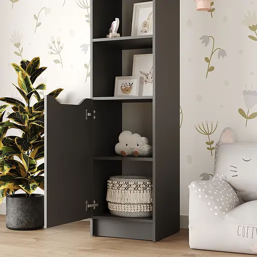 Пенал с открытыми полками 1Д Лилу 40x40x210 см Антрацит (MBS-1394) - фото 3