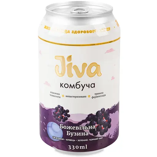 Напиток Jiva Комбуча  Сумасшедшая бузина с соком бузины 0.33 л - фото 1