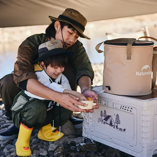 Складне відро для води Naturehike CNK2350CF010 ЕВА (20 л) Бежевий - фото 5