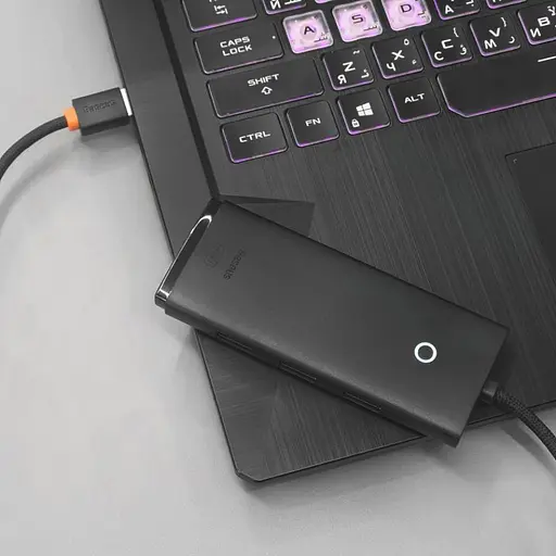 USB-Хаб Baseus USB-Hub Lite Series 4-Port USB-A HUB Adapter (USB-A to USB 3.0*4) 25cm Black (WKQX030001) - фото 4