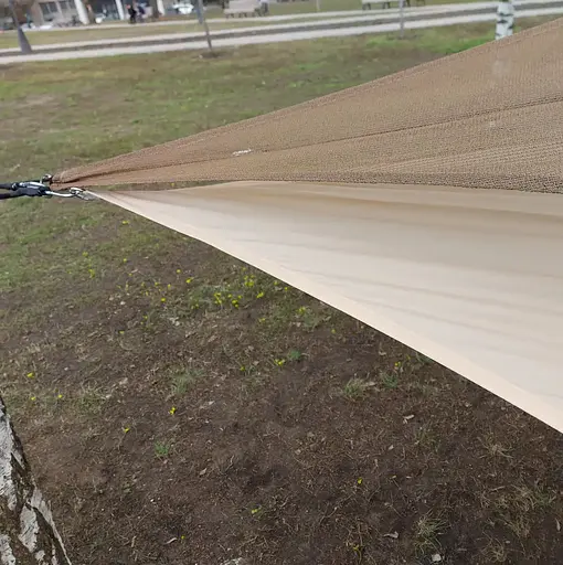 Тент навіс затінюючий трикутний 5х5х5м Оксфорд (Бежевий) - фото 6