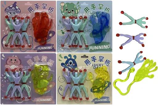 Іграшка-прилипала Людина-павук, 3 шт. + рука, у блістері (В асортименті) - фото 2