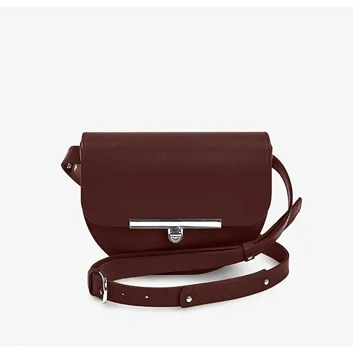 Жіноча шкіряна сумка поясна-кроссбоді Bridget бордова - фото 1