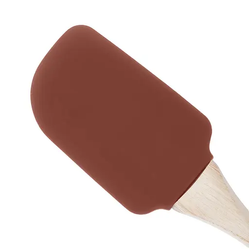 Лопатка силіконова кухонна з дерев'яною ручкою 22.5 см, Profsil Коричневий 87190 - фото 4