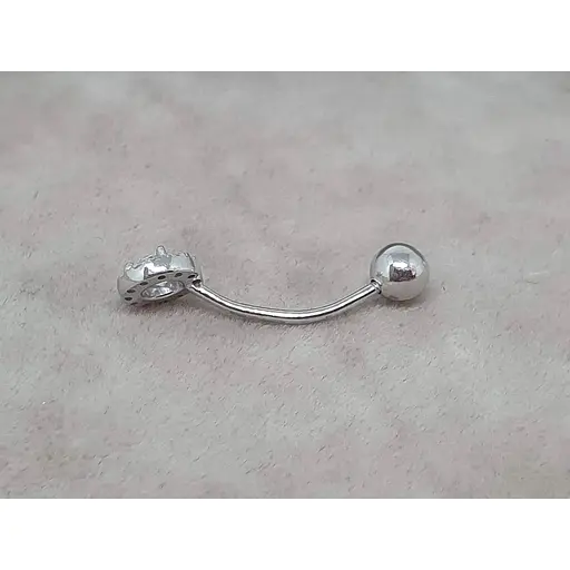 Срібна сережка для пірсингу пупка Ірій. 6029 - фото 2