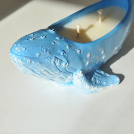 Ароматична свічка в гіпсовому кашпо "Кит" Spokiy SP2377 Синій 100 г - фото 4