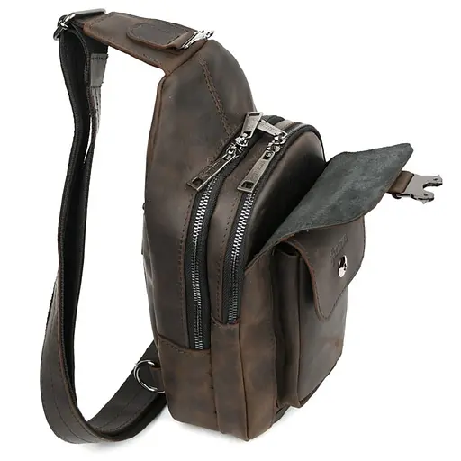 Модный рюкзак слинг на одну шлейку коричневый TARWA 17х7х33.5 см sum0028457 - фото 5