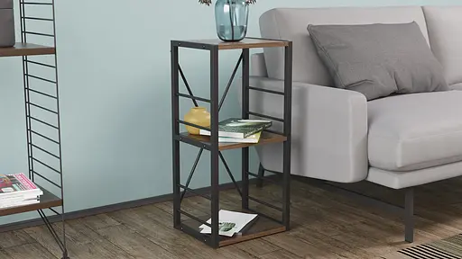 Етажерка 3/34 Ferrum-decor Серії Коннект 73x34x28 чорний ДСП Дуб Сонома Трюфель 16мм (FRD-104293) - фото 2