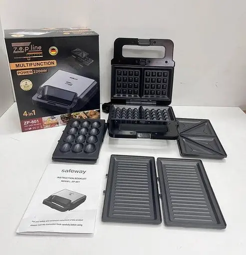 Сэндвичница 4 в 1 Zepline ZP-801 Черный 2200 Вт - фото 2