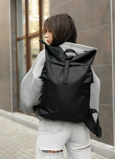 Женский рюкзак Sambag RollTop KZN черный 41 х 27 х 18 см (24300065) - фото 3