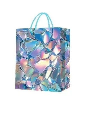 Пакет подарочный C 75666 вертикальный 31,5*12,5*40 см, ручка-шнурок (6900067756664) Голубой - фото 1