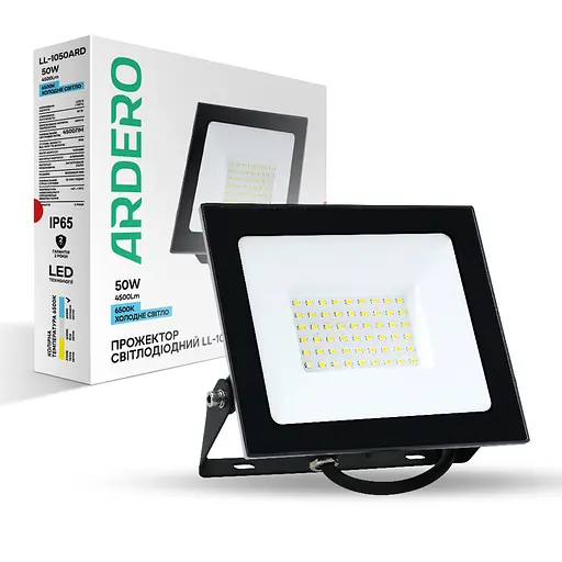 Світлодіодний прожектор Ardero LL-1050ARD 50Вт 6500K чорний - фото 1