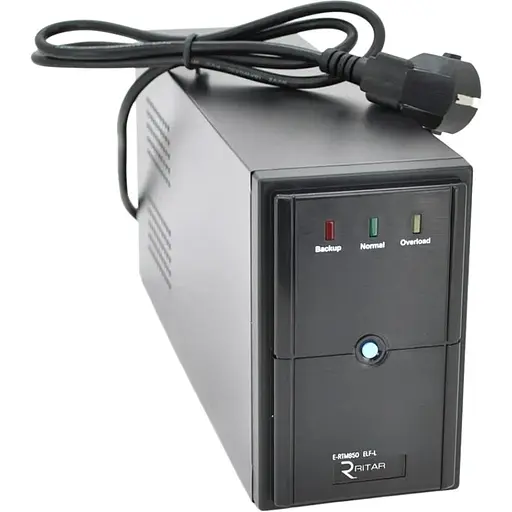 ИБП Ritar E-RTM850 (510W) ELF-L, LED, AVR, 2st, 2xSCHUKO socket, 1x12V9Ah, металлический Case Q4 (370x130x210) 5,8кг (310x85x140)