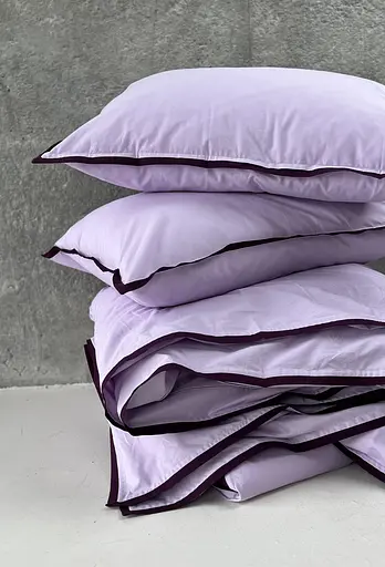 Комплект постільної білизни сімейний 2 х 155х215 см см варена бавовна White Dream Ліловий  (2003/3)