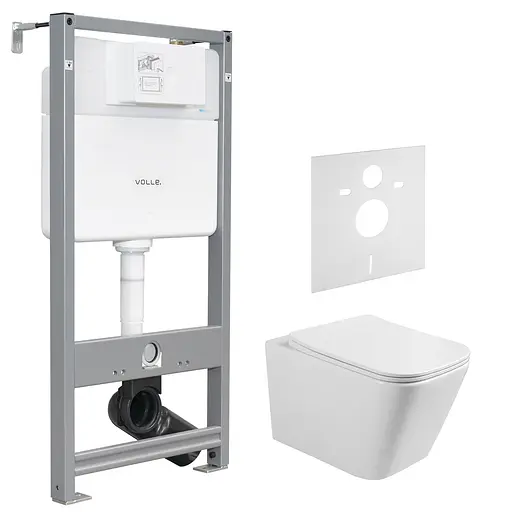 Комплект инсталляция 4 в 1 Volle Master Evo 212010 + унитаз Volle Libra S Rimless 13-41-160S с сидением Soft Close, Белый - фото 1