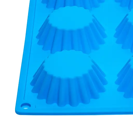 Форма силіконова на планшеті для випікання кексів та мафінів на 12 комірок 28x21.5 см, A-plus Блакитний 85954 - фото 8