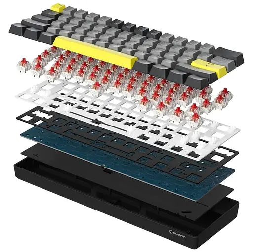 Клавіатура GamePro MK130G Pro Outemu Red Hot-Swap RGB Wireless Black (MK130G Pro) - фото 2