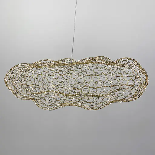 Дизайнерская декоративная золотая люстра-облачко Line.F Длина 60 см - фото 8