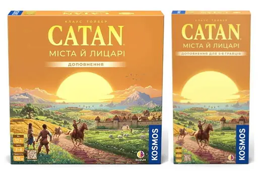 Настольная игра Rozum Набор дополнений к игре Катан: Города и рыцари + Города и рыцари. Дополнение для 5-6 игроков (укр.) (R104UA+1)