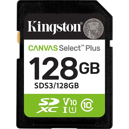 Карта памяти Kingston SDXC Canvas Select Plus 128GB Class 10 UHS-I V10 A1 SDS3/128GB [144830]
