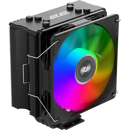 Кулер для процессора 2E GAMING Air Cool (ACN120B-ARGB) Black (2E-ACN120B-ARGB) Б/у - фото 1