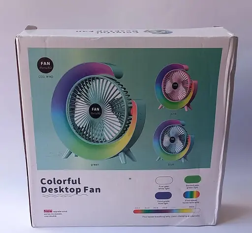 Аккумуляторный настольный вентилятор Fan F2 Портативный складная мини USB ветродуйка LED-подсветка Белый - фото 9