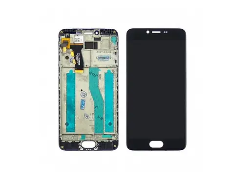 Дисплей для Meizu M5 с черным тачскрином и корпусной рамкой - фото 1