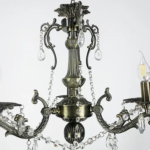 Підвісна кришталева люстра Crystal Life у бронзовому корпусі на 3 лампи Line.F 11549/3 - фото 5