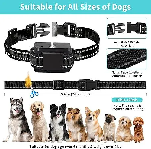 Ошейник против лая цитронелла, ошейник против лая собак цитронелла, 2 чувствительных и просторных уровня Ошейники от цитронелла для собак - фото 6