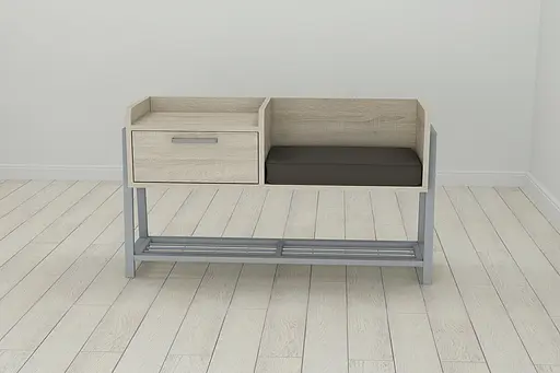 Банкетка з тумбочкою Ferrum-decor Бланка 540x1000x320 метал Сірий ДСП Сонома 16 мм (FRD-103041) - фото 4