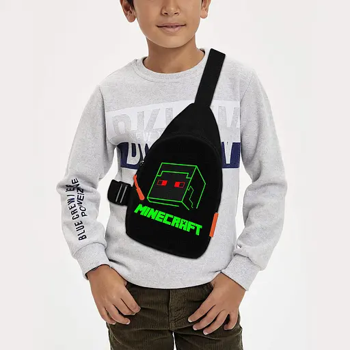 Сумка через плече дитяча Minecraft Кріпер 29х17 см сумка слінг для хлопчика (02091)