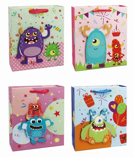 Подарочный пакет 2373L "Монстрики" 40*12*30 см, Цена за 1 штуку (6923534237320) Микс - фото 1