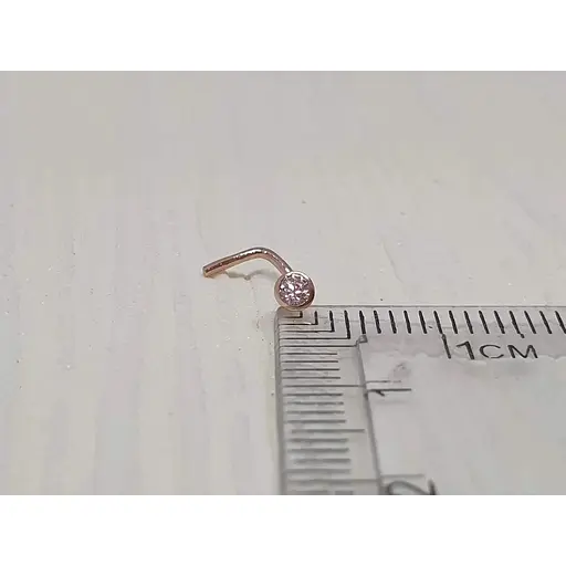 Золотая серьга-пирсинг Астор в нос с фианитом. 2182526 - фото 3