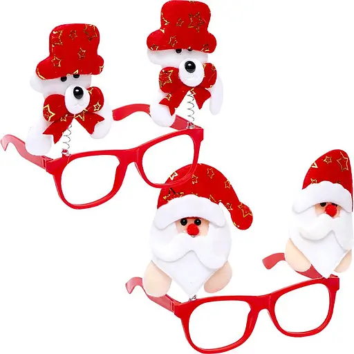 Окуляри новорічні СХ-6 "Олень/Сніговик/Санта/Ведмедик" (6918915615261) Микс - фото 1