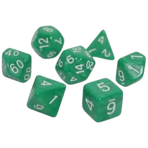 Набір кубиків Pearl 7 Dice Set - Green , 7 шт. (g7dpearl16)